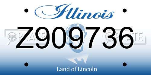 Z909736 Illinois License Plate