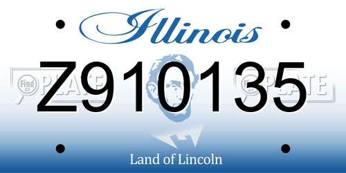 Z910135 Illinois License Plate