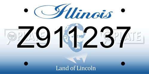 Z911237 Illinois License Plate