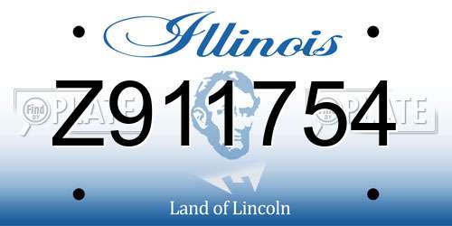 Z911754 Illinois License Plate