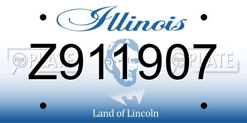Z911907 Illinois License Plate