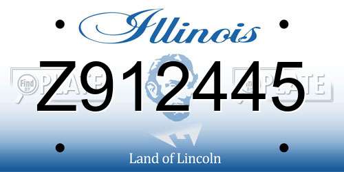 Z912445 Illinois License Plate