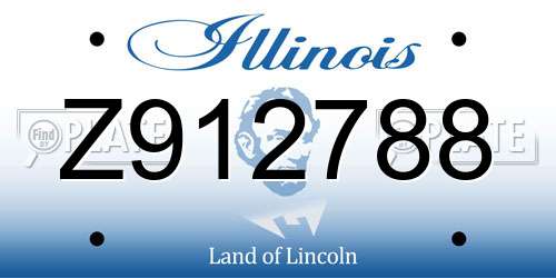 Z912788 Illinois License Plate