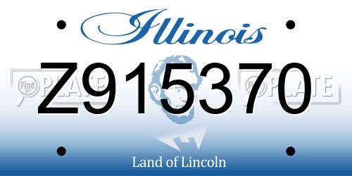 Z915370 Illinois License Plate