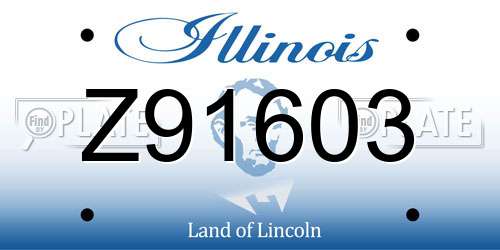 Z91603 Illinois License Plate