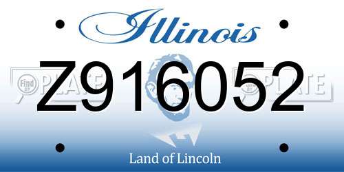 Z916052 Illinois License Plate