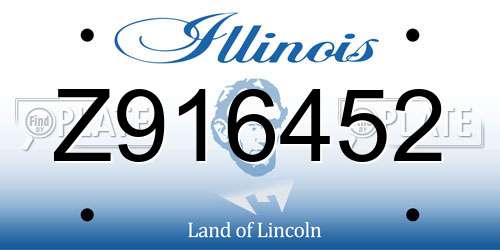 Z916452 Illinois License Plate