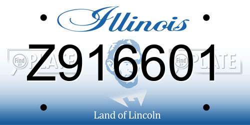 Z916601 Illinois License Plate