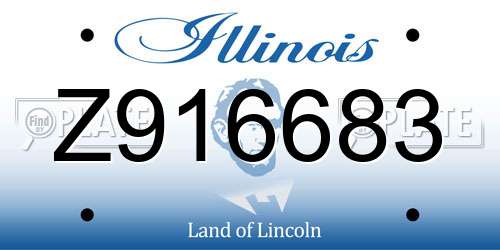 Z916683 Illinois License Plate
