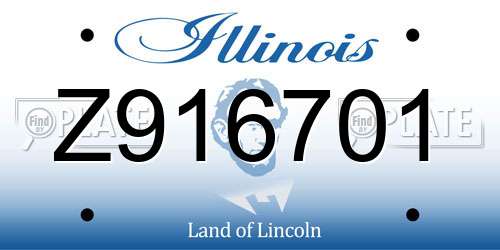 Z916701 Illinois License Plate