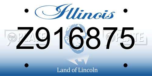 Z916875 Illinois License Plate