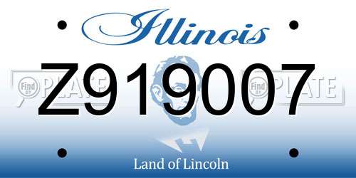 Z919007 Illinois License Plate