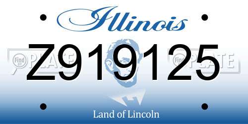 Z919125 Illinois License Plate