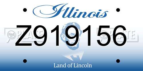 Z919156 Illinois License Plate