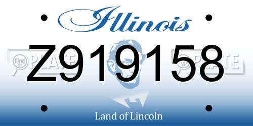 Z919158 Illinois License Plate