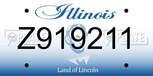 Z919211 Illinois License Plate