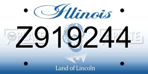Z919244 Illinois License Plate