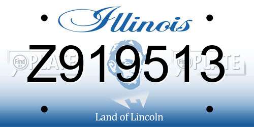 Z919513 Illinois License Plate
