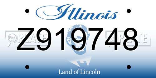 Z919748 Illinois License Plate
