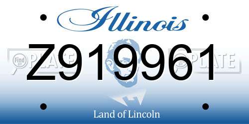 Z919961 Illinois License Plate