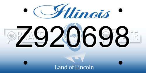 Z920698 Illinois License Plate