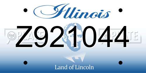 Z921044 Illinois License Plate
