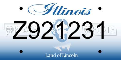 Z921231 Illinois License Plate