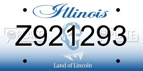 Z921293 Illinois License Plate