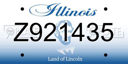 Z921435 Illinois License Plate