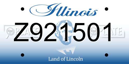 Z921501 Illinois License Plate