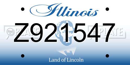 Z921547 Illinois License Plate