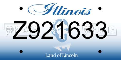 Z921633 Illinois License Plate