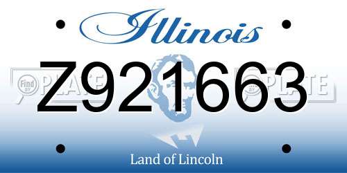 Z921663 Illinois License Plate