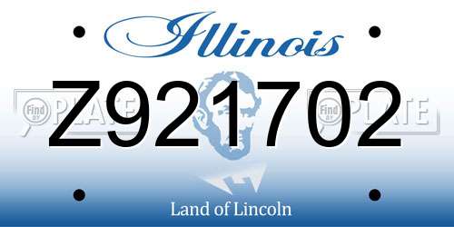 Z921702 Illinois License Plate