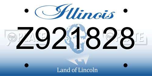 Z921828 Illinois License Plate
