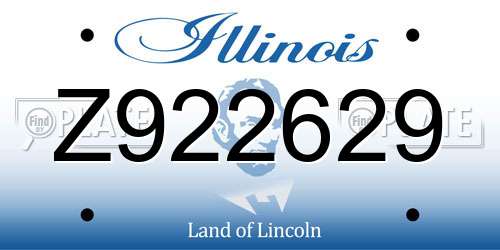 Z922629 Illinois License Plate