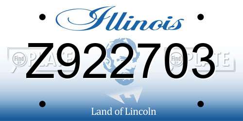 Z922703 Illinois License Plate