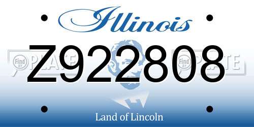 Z922808 Illinois License Plate