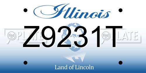 Z9231T Illinois License Plate