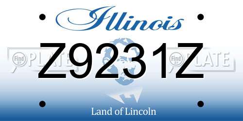 Z9231Z Illinois License Plate