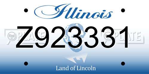 Z923331 Illinois License Plate