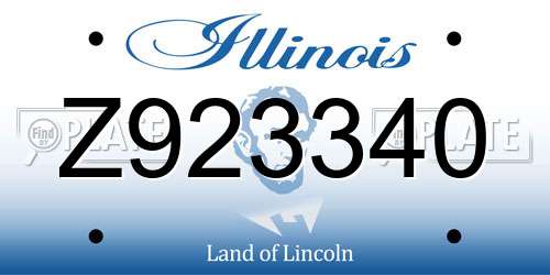Z923340 Illinois License Plate