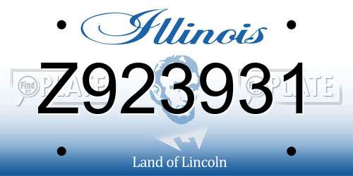 Z923931 Illinois License Plate