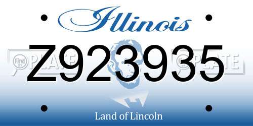 Z923935 Illinois License Plate