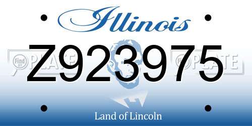 Z923975 Illinois License Plate