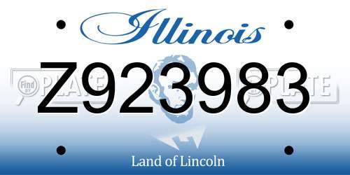 Z923983 Illinois License Plate