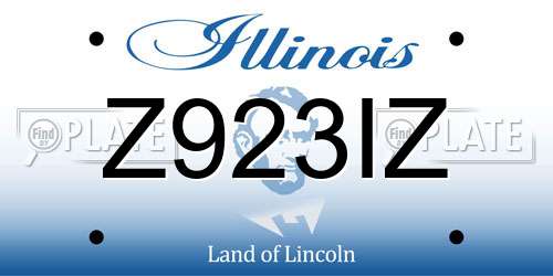 Z923IZ Illinois License Plate