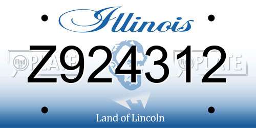 Z924312 Illinois License Plate