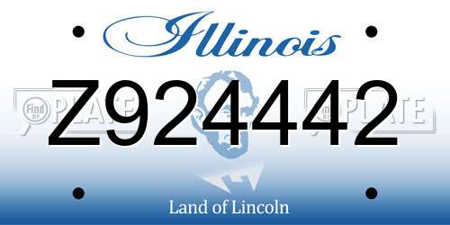 Z924442 Illinois License Plate