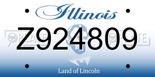 Z924809 Illinois License Plate